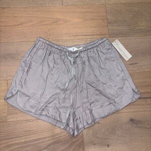 Lizard Thicket Gray Flowy Drawstring Shorts